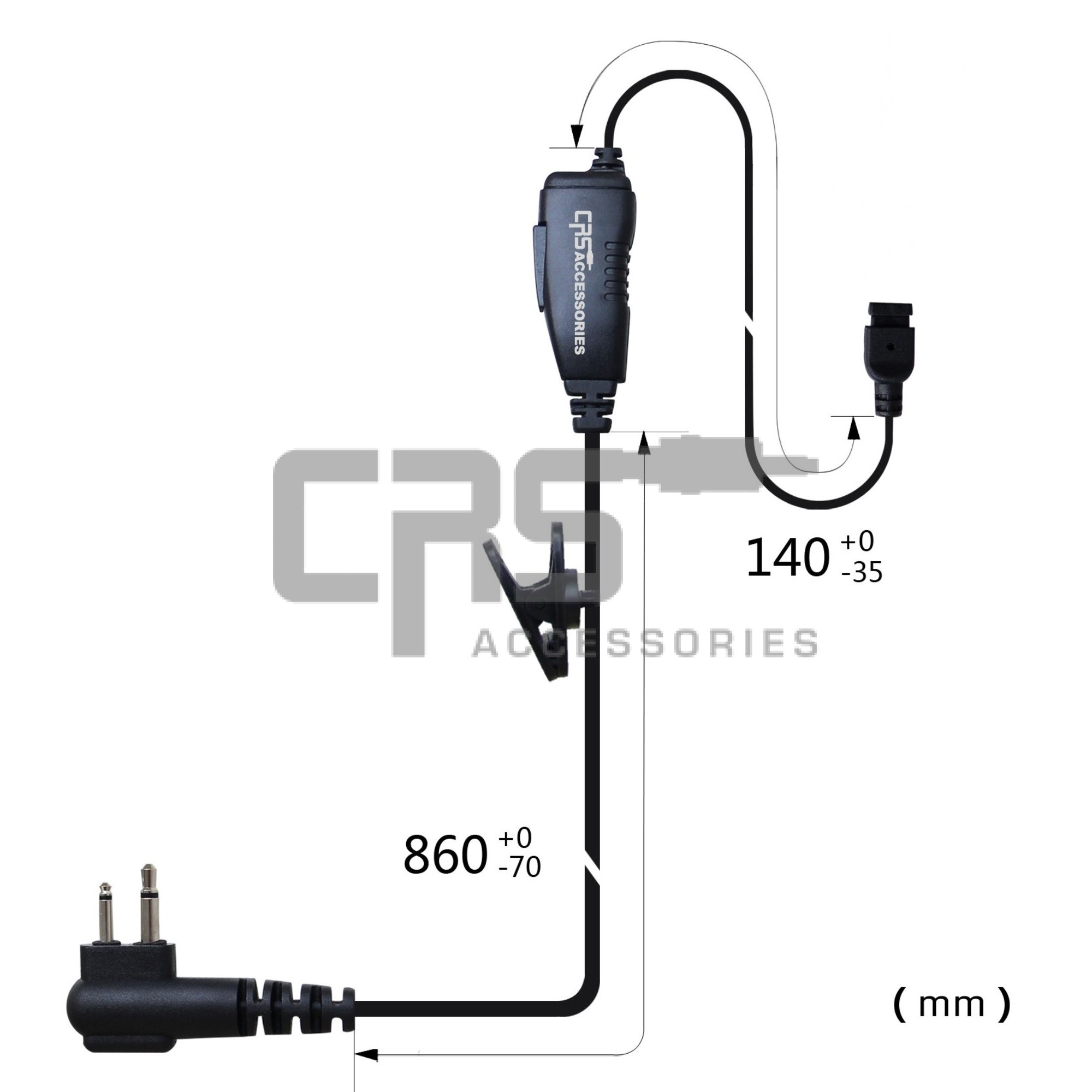 CRS 1 Wire Harness with Inline PTT/MIC to suit Kenwood Multipin